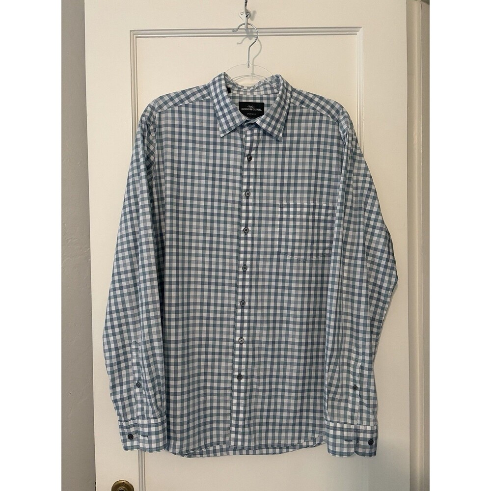 Rodd & Gunn Sports Fit XL Blue White Gingham Check Button Up Cotton Shirt Preppy